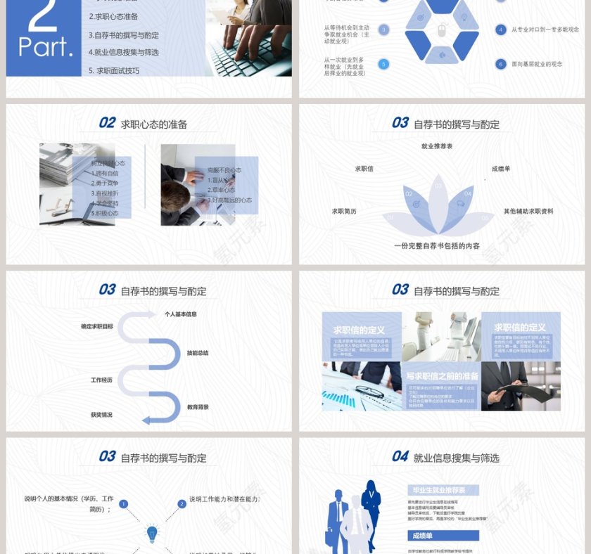 简约大学生就业指导PPT模板 第3张