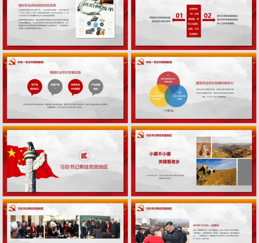 中国红精讲解读1号文件PPT模板第3张