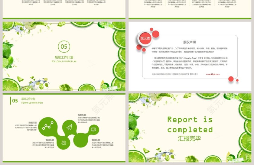 柠檬小清新工作总结模板第4张