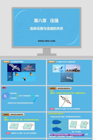 流体压强与流速的关系_PPT模板_医学护理行业