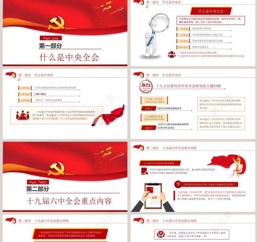 十九届六中全会精神专题解读PPT模板第2张