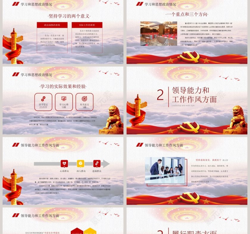 简约党政风述职述廉报告PPT模板第2张