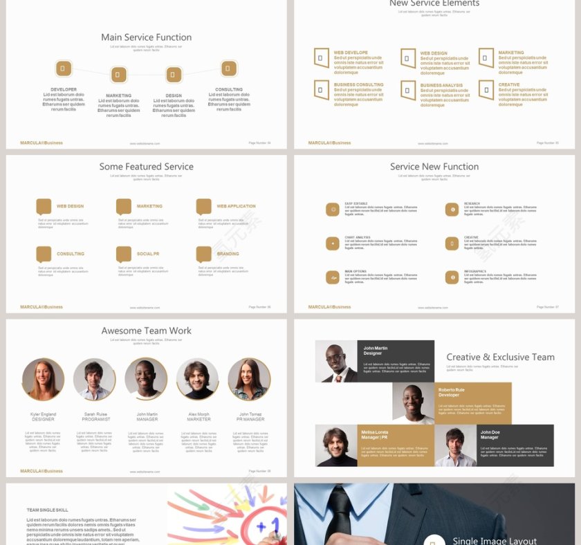 欧美经典商务时尚工作总结PPT模板  第2张