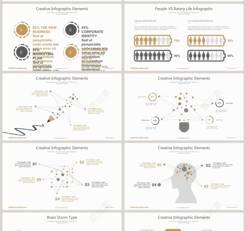 欧美经典商务时尚工作总结PPT模板  第11张