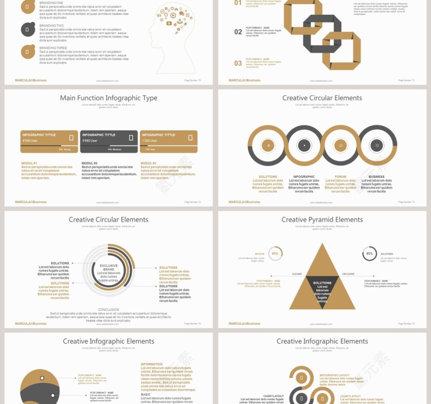 欧美经典商务时尚工作总结PPT模板  第12张