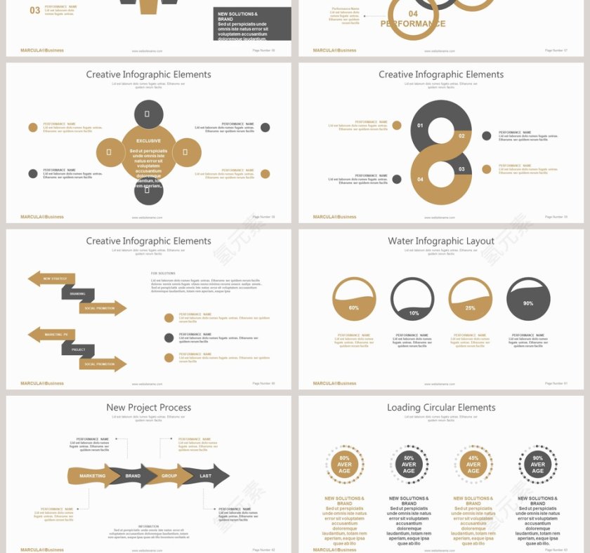 欧美经典商务时尚工作总结PPT模板  第10张