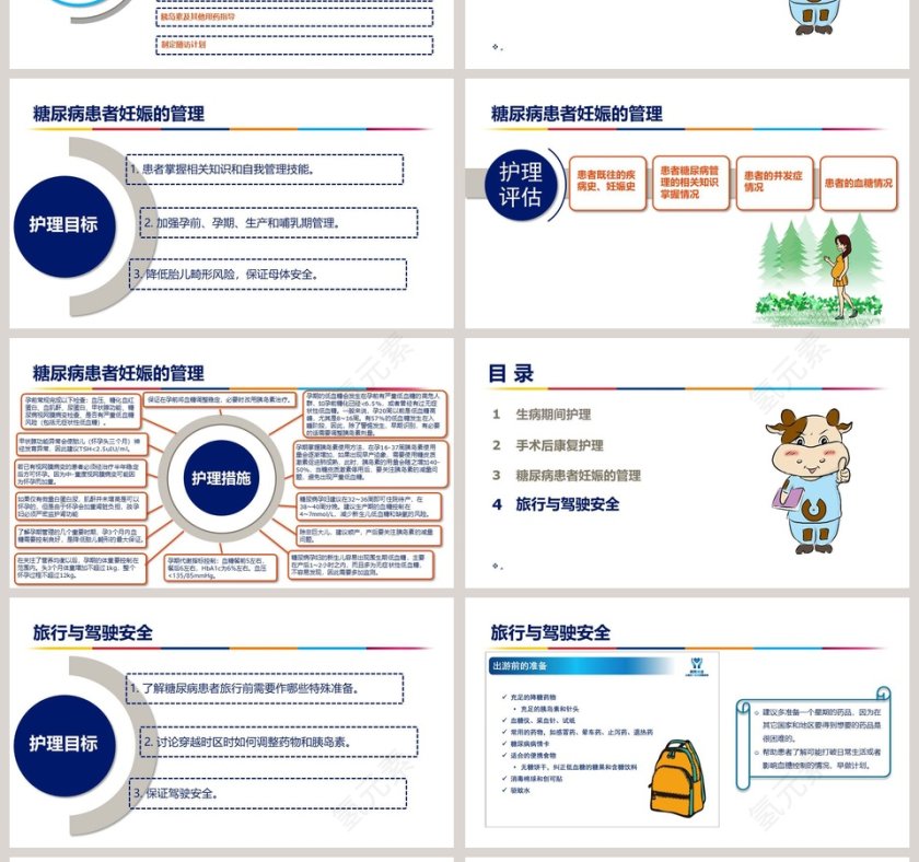 卡通大气糖尿病特殊时期护理ppt模板第4张