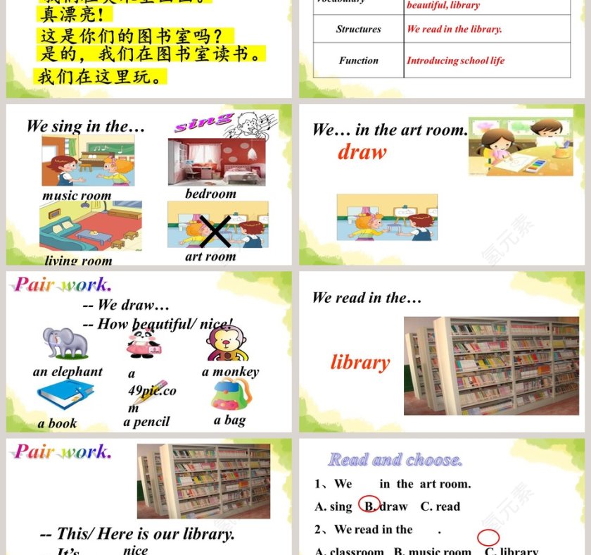 Unit 5 Lesson 3-We read in the library教学ppt课件第3张