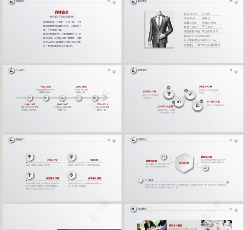 时尚创意简洁个人简历求职竞聘PPT第2张