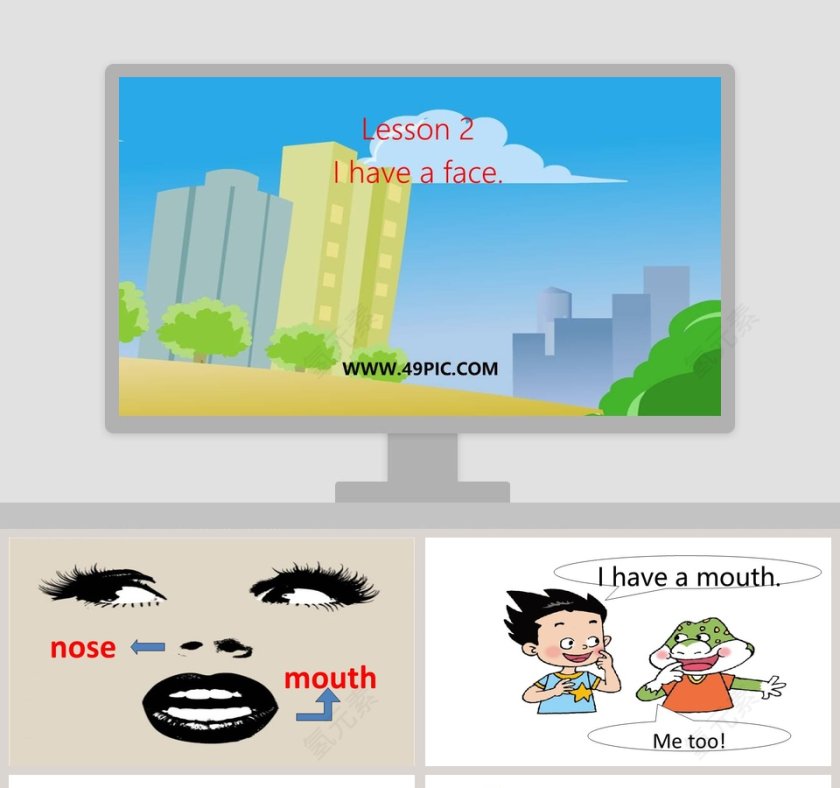 Lesson 2I have a face - 教育培训行业PPT模板第1张