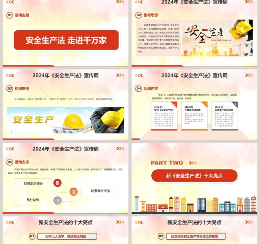 大气红色安全生产法宣传周宣传PPT模板第2张