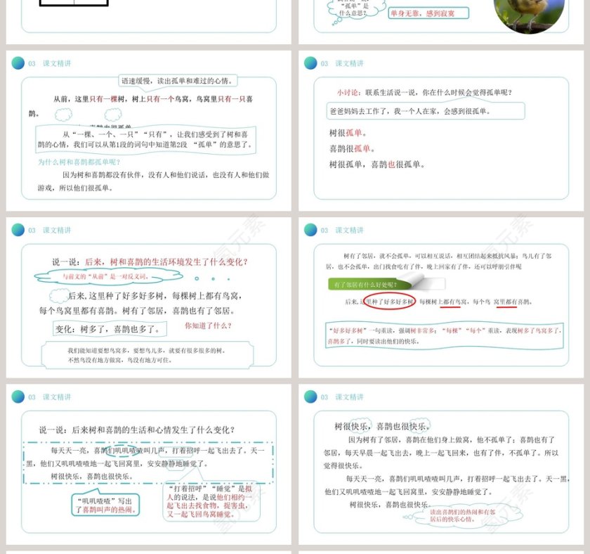 部编版一年级语文下册树和喜鹊语文课件PPT第4张