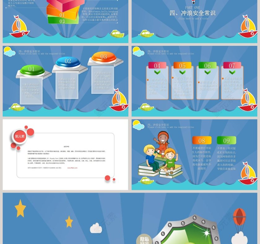 蓝色小学校园网络安全主题班会PPT网网络安全培训ppt第3张