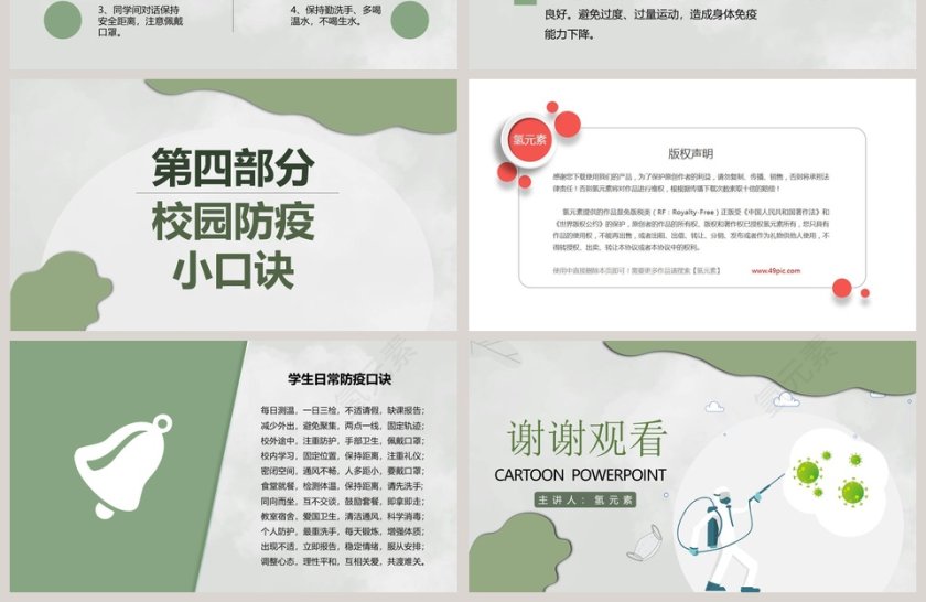 校园疫情防护知识宣传PPT模板第4张