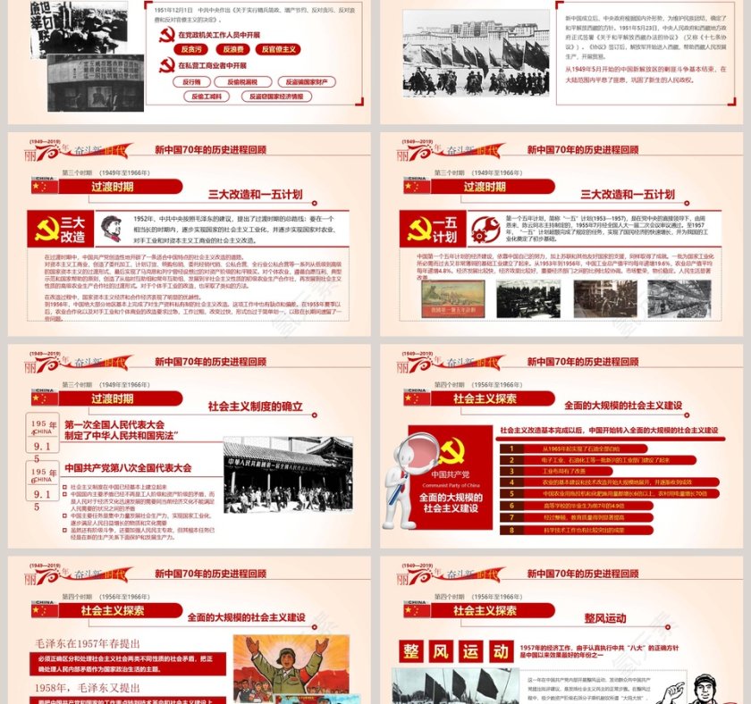 中华人民共和国建国70周年历史回顾和经验启示解读ppt模板第3张