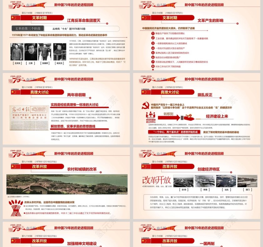 中华人民共和国建国70周年历史回顾和经验启示解读ppt模板第5张