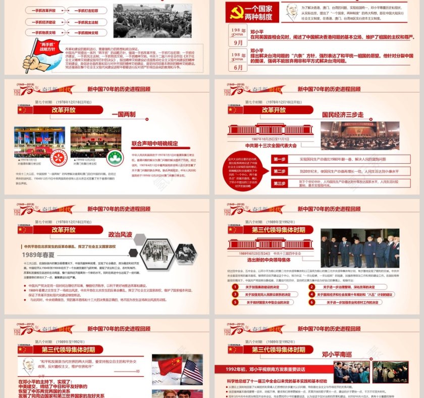 中华人民共和国建国70周年历史回顾和经验启示解读ppt模板第6张