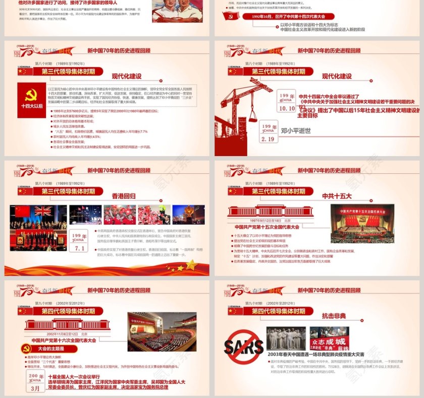 中华人民共和国建国70周年历史回顾和经验启示解读ppt模板第7张