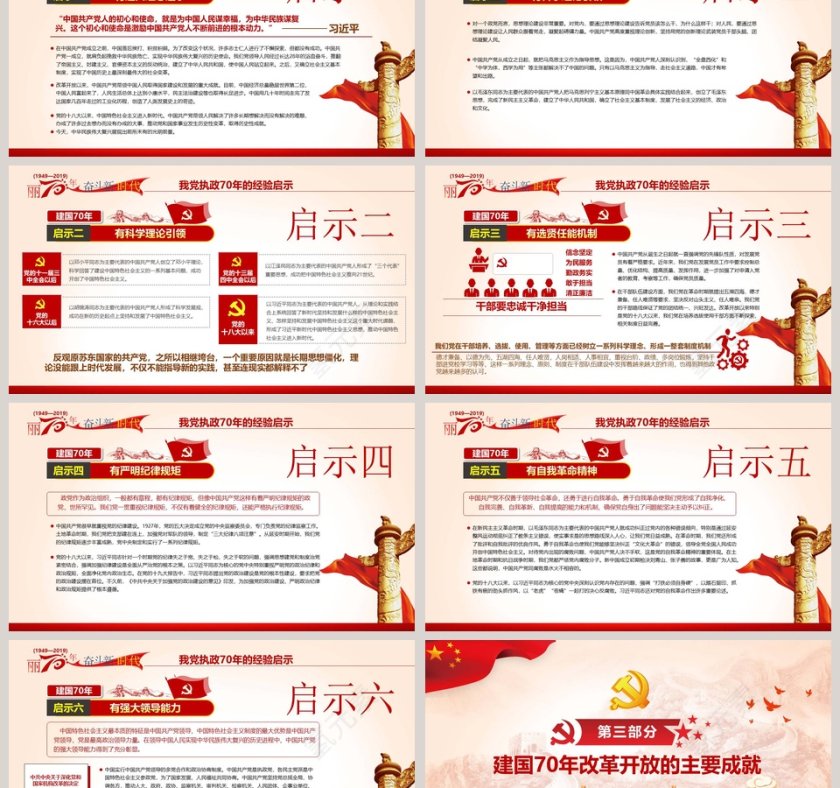 中华人民共和国建国70周年历史回顾和经验启示解读ppt模板第9张