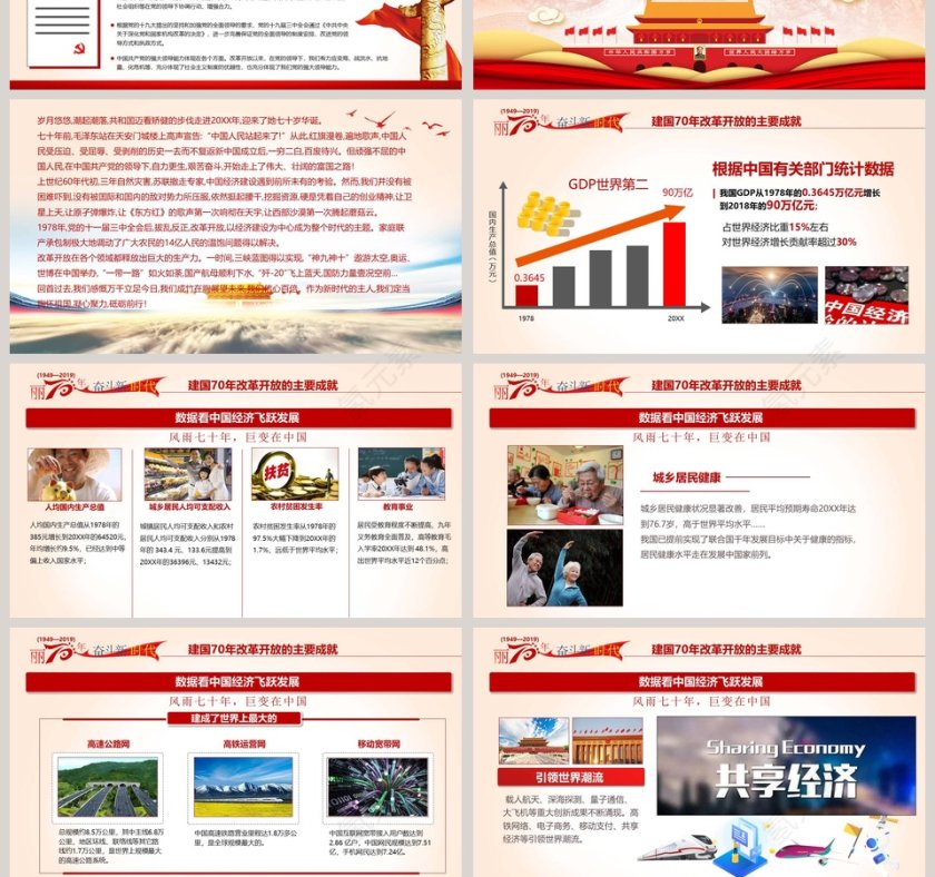 中华人民共和国建国70周年历史回顾和经验启示解读ppt模板第10张