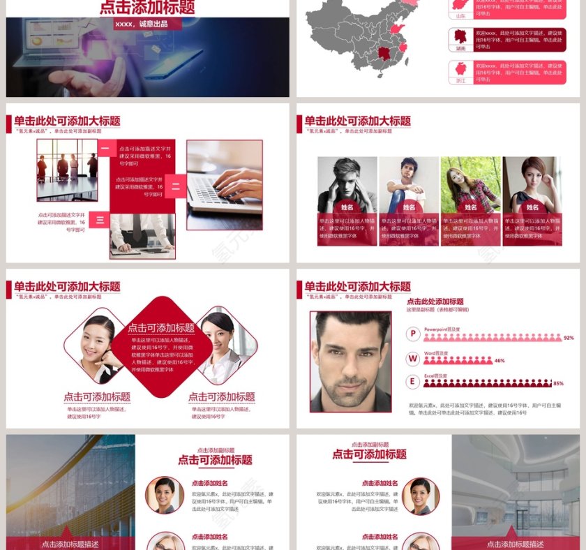 红色商务年终总结汇报模板第3张