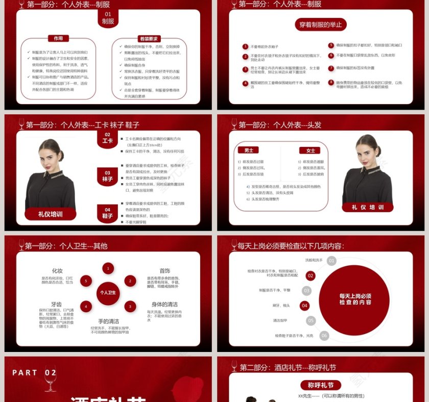 简约商务酒店礼仪培训PPT模板第2张