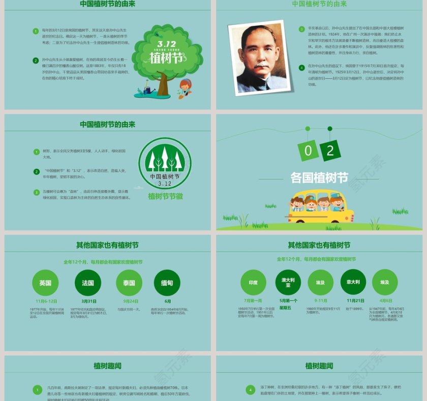 清新简约植树节主题班会PPT第2张