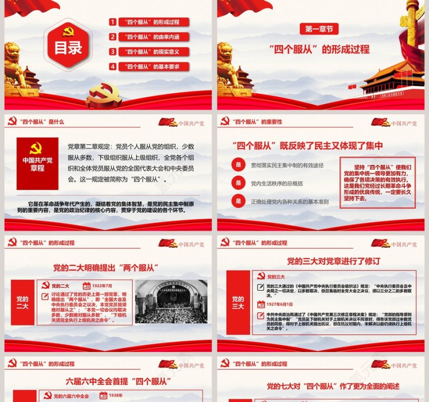 学习解读四个服从PPT第2张