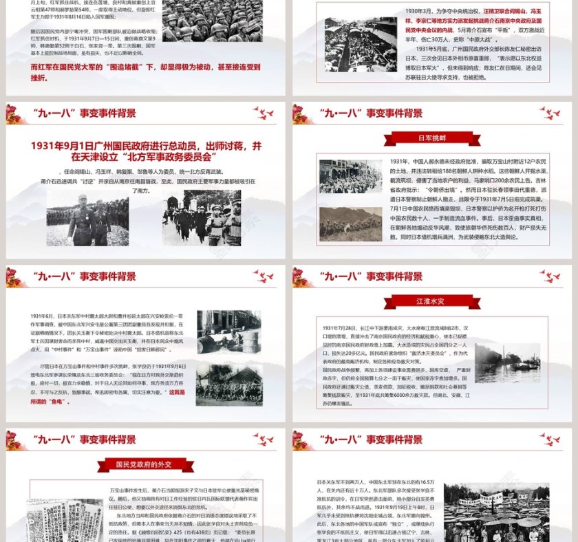 勿忘国耻九一八事变88周年纪念国耻纪念日PPT模板第3张