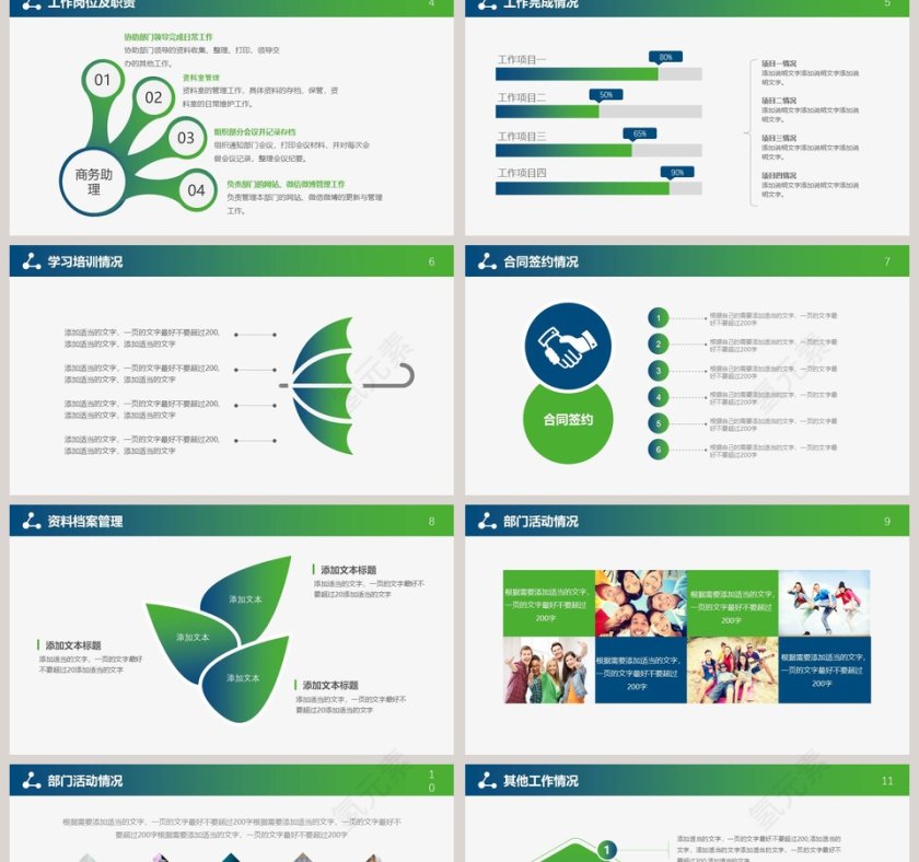 简约清新述职报告PPT第2张
