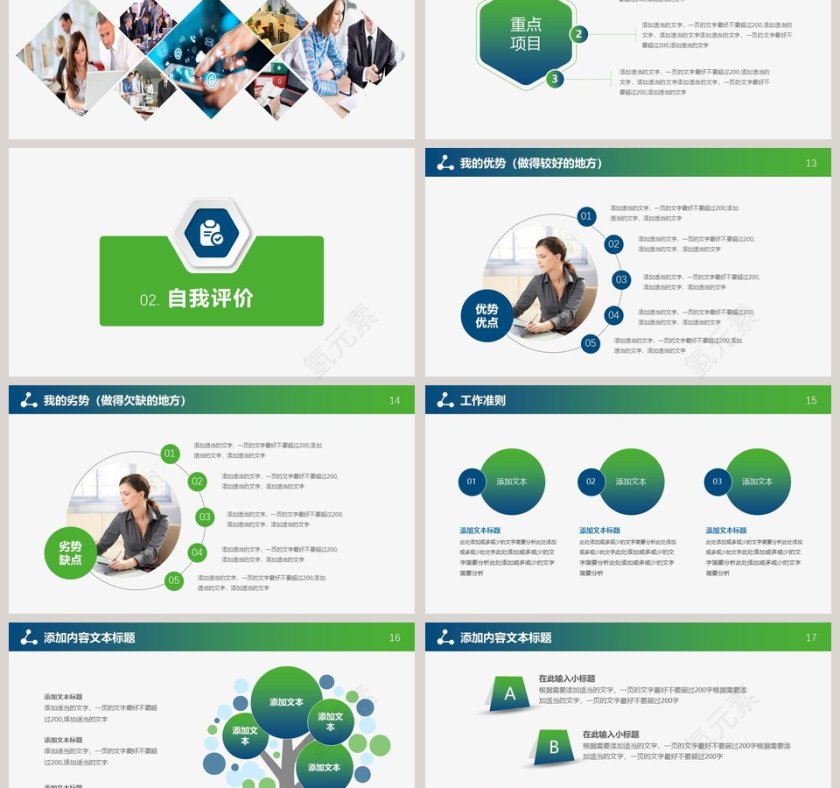 简约清新述职报告PPT第3张