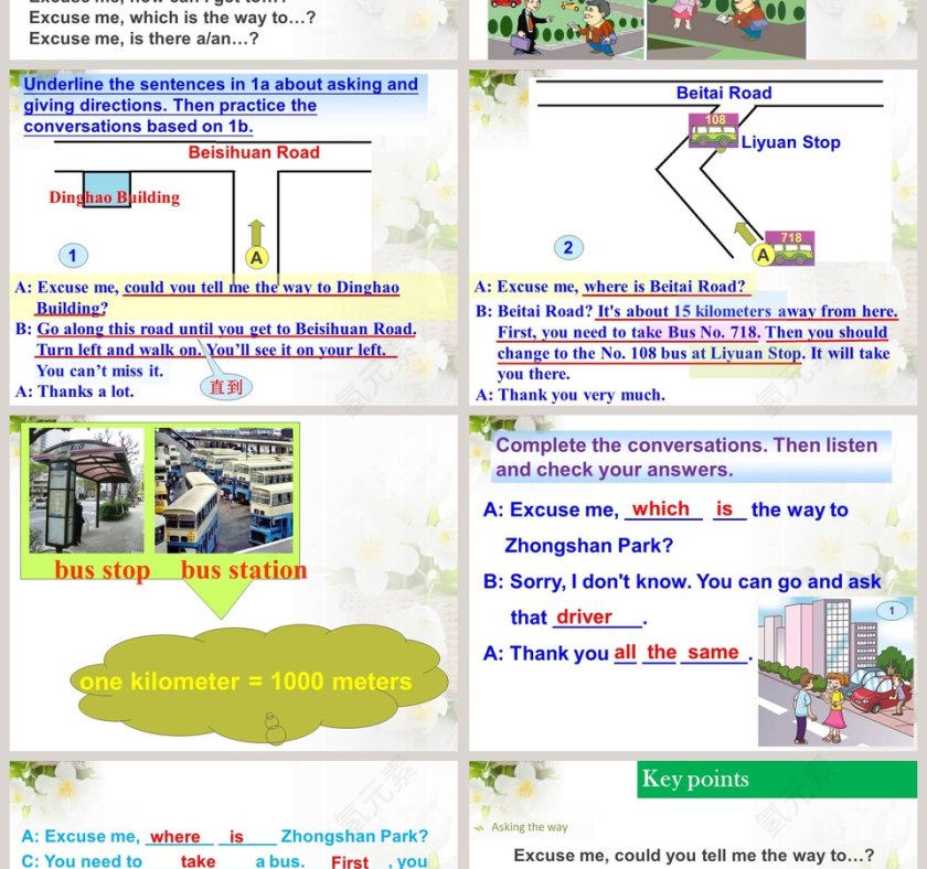 Unit6 Topic3-Which is the way to the hospital教育培训PPT模板第2张