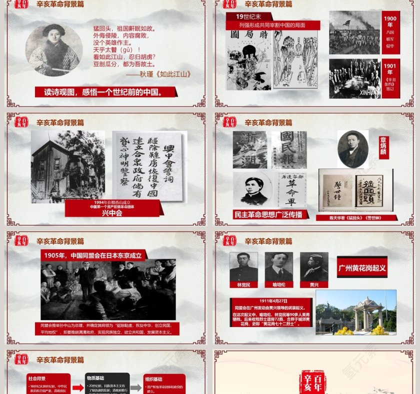 辛亥革命纪念辛亥革命108年PPT模板第2张