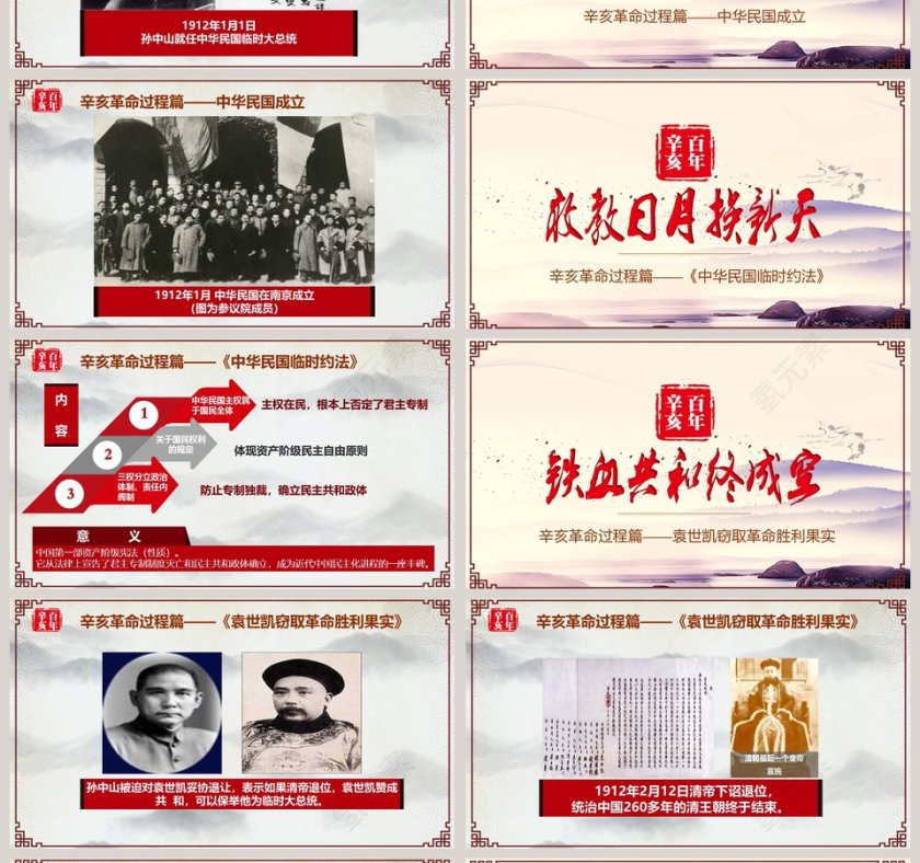 辛亥革命纪念辛亥革命108年PPT模板第4张