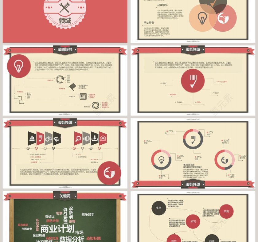 欧美复古高端商务主题PPT模板第3张