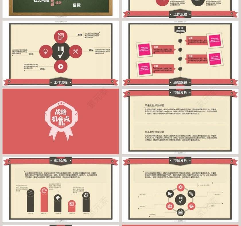 欧美复古高端商务主题PPT模板第4张