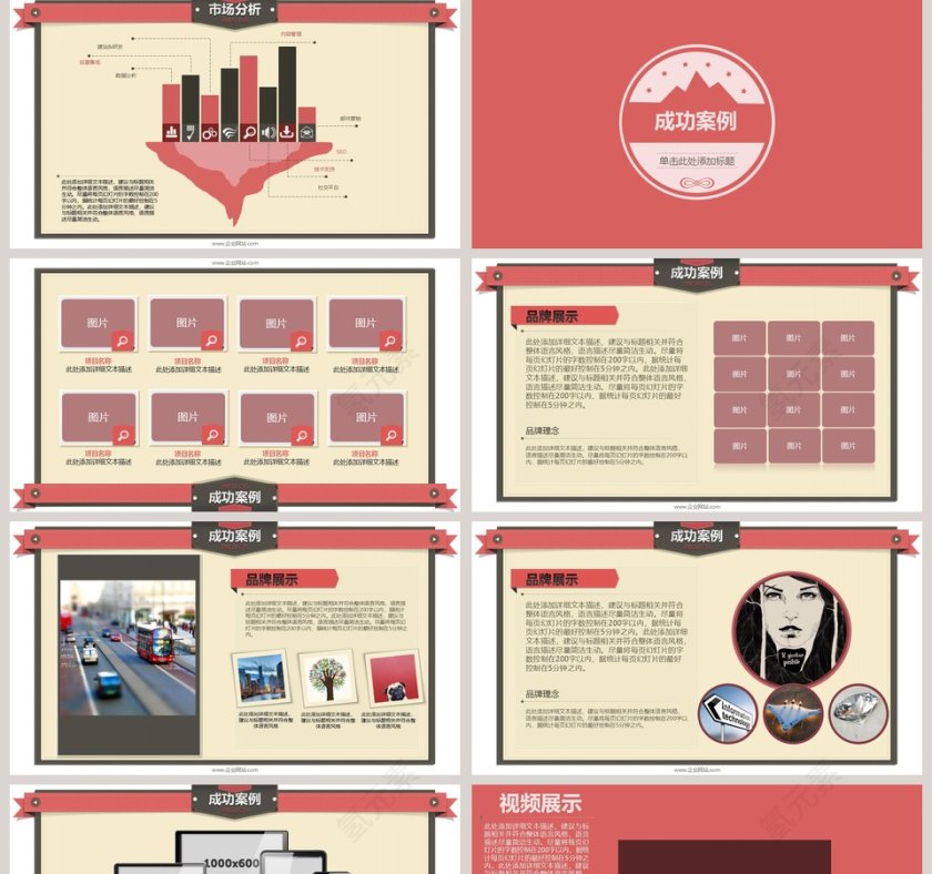 欧美复古高端商务主题PPT模板第5张