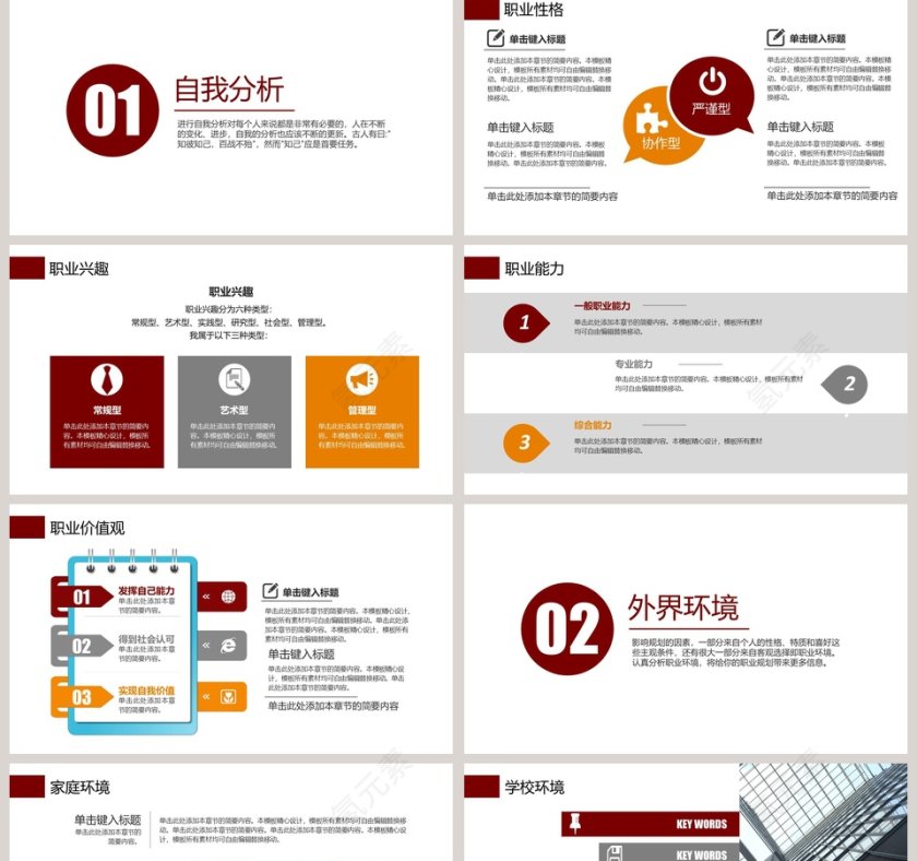 红色大气职业生涯规划PPT第2张