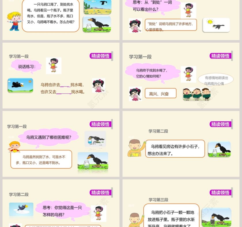 人教新课标版一年级上册语文乌鸦喝水PPT课件第3张