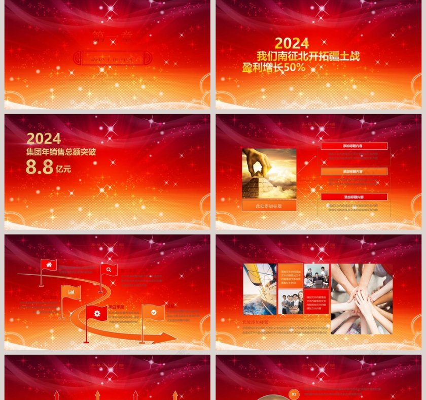 红色大气年终总结暨誓师大会PPT第2张