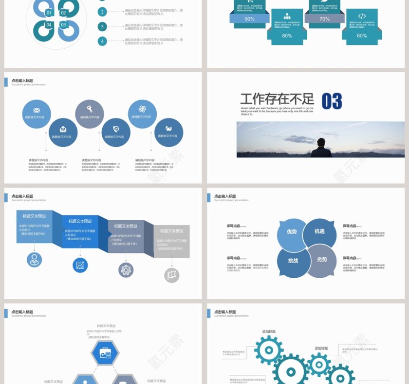 年度工作总结述职报告PPT第3张