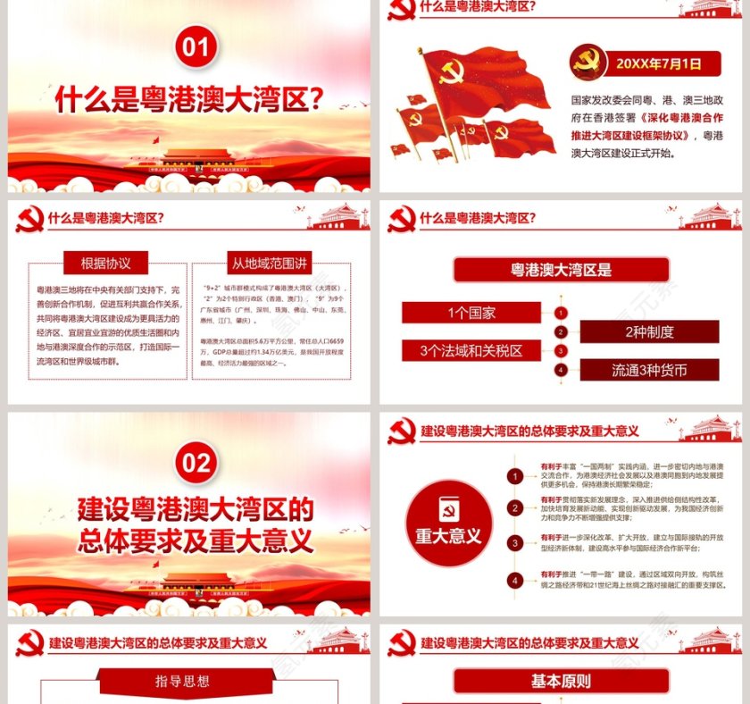 粤港澳大湾区发展规划纲要重点学习解读 PPT模板第2张