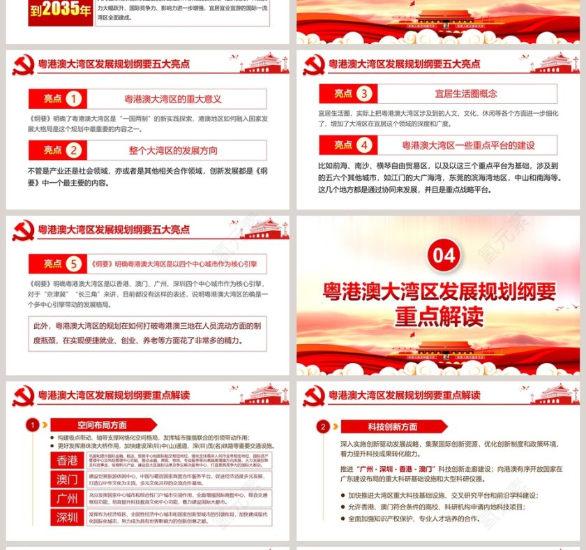 粤港澳大湾区发展规划纲要重点学习解读 PPT模板第4张