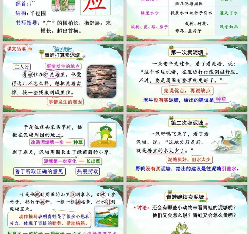 教师课件二年级语文下册青蛙卖泥塘语文课件PPT第3张