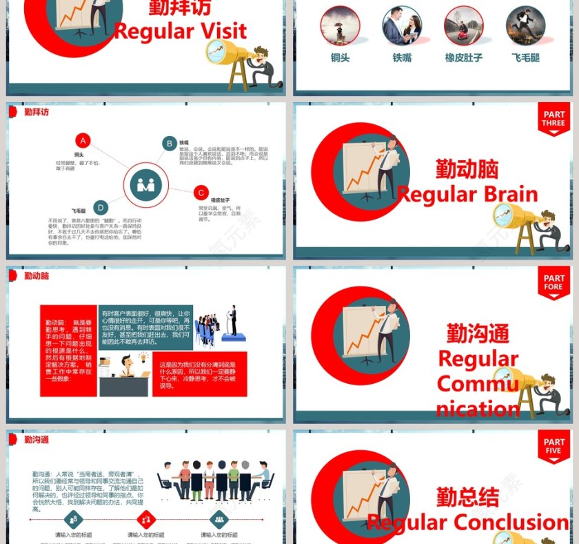 金融理财公司早会PPT模板早会晨会PPT第3张