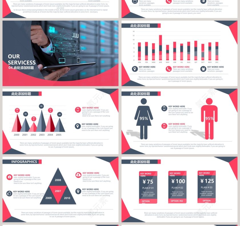 商务汇报演示模板欧美风极简约PPT模板第4张