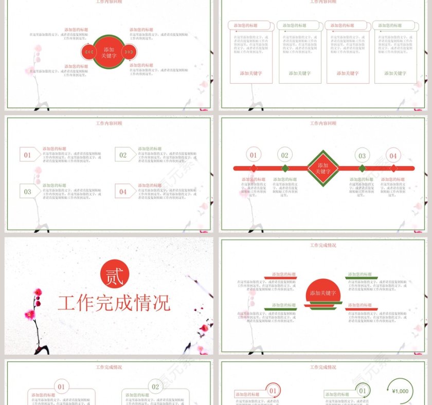 简约清新年度季度工作总结汇报PPT模板第2张