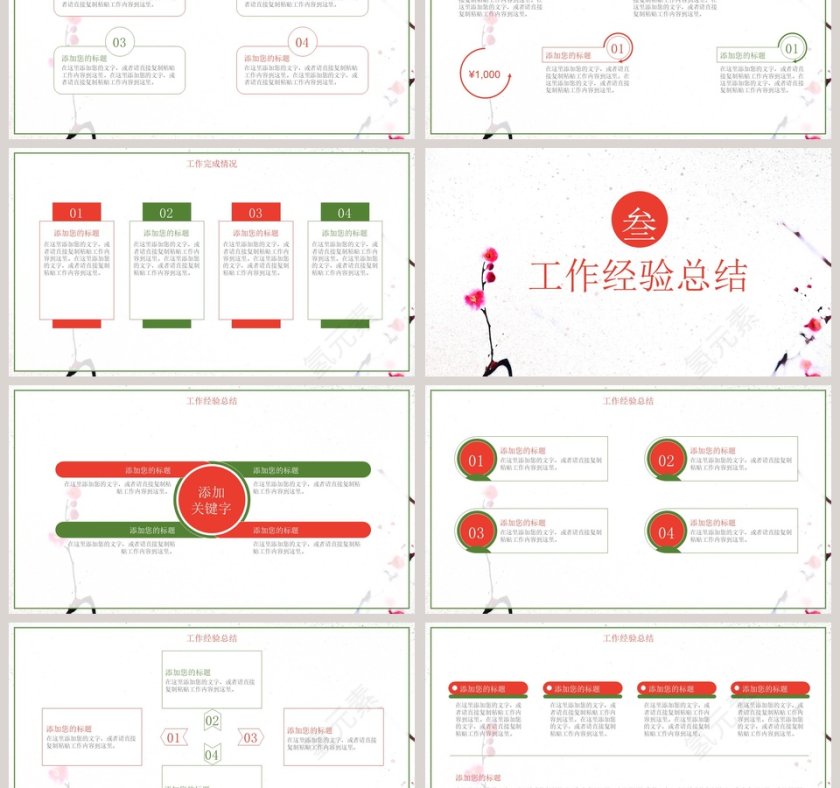 简约清新年度季度工作总结汇报PPT模板第3张