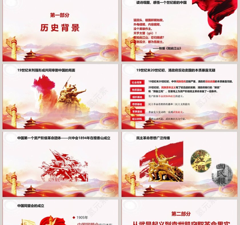 辛亥革命弘扬学习长征精神主题PPT模板第2张