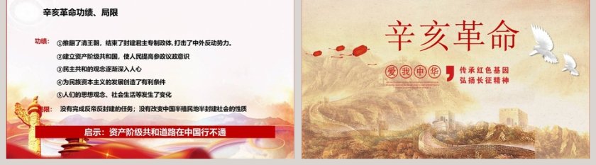 辛亥革命弘扬学习长征精神主题PPT模板第5张